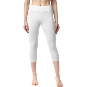 Merry Style MS-MS10-430-LE Dames Capri Leggings - Sport - Vrijetijdsbroek - 3/4 Lengte - Katoen - Sporbroek - Yogabroek - Wit - S