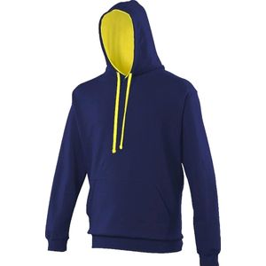 Awdis Varsity Hooded Sweatshirt / Hoodie (Marine Oxford / Zonnegeel)