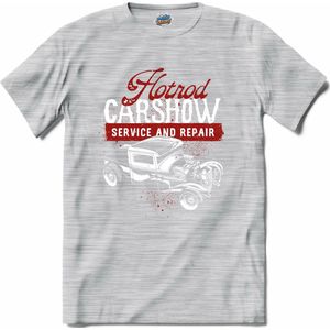 Hotrod Carshow Service and Repair | Auto - Cars - Retro - T-Shirt - Unisex - Donker Grijs - Gemêleerd - Maat XXL