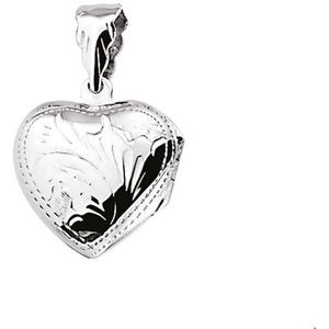 zilver medaillon hart gravure 1005503