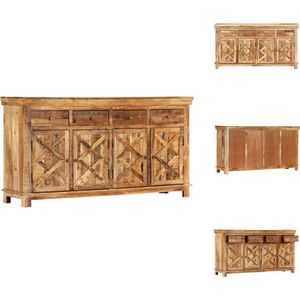 vidaXL Rustiek Mangohout Dressoir 160x40x85 cm - Indiase stijl - Keukenkast