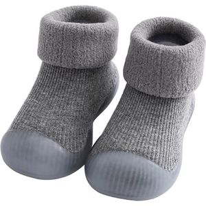 Warme babysokken en -schoenen - Antislip babyslofjes - Onmisbaar voor peuters - Zachte zool; rekbare gebreide kindersokken - Warme gebreide babysokken - Antislip rubberen sokken - Binnen-/buitenwarmte - Maat 20/21 (binnennaadlengte 12,5 cm)