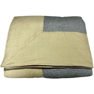 DevoHome Sand Hennep Dekbed Bedsprei - Hennepvezel en Cotton - All in One Dekbed zonder overtrek - Anti Allergie Dekbed - Anti-Huisstofmijt - Ademend - Wasbaar - Gekleurd dekbed Grijs en beige 215x200 cm