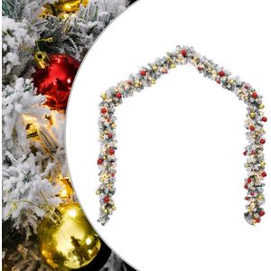 vidaXL - Kerstslinger - met - kerstballen - en - LED-verlichting - 20 - m - PVC - groen