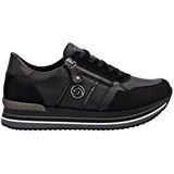 Sneakers - Zwart/Grijs - Ritssluiting/Vetersluiting - Plateau Hak