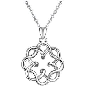 ASTRADAVI S925 Sterling Zilveren Hanger Ketting - Ierse Infinity Eindeloze Liefde Vintage Keltische Knoop - Cadeau Idee