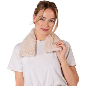 Chillaxy - Langwerpige Pittenzak - Kersenpitkussen Nek - Pittenkussen Magnetron - Warmtekussen - 60x15cm - Beige