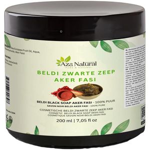 Marokkaanse Zwarte Zeep (Aken Fasi) - Olijfzeep, Savon Beldi - 1x 200 gr