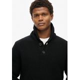 Superdry - M6110620A - Gebreide Trui - Zwart - Sjaalkraag