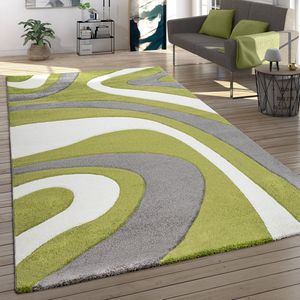 Paco Home Vloerkleed Woonkamer Laagpolig Modern 3D Effect Gegolfd Design Abstrace Look 80x150 cm