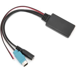 ABS Bluetooth AUX Cable, DC12V Bluetooth 5.0 AUX Cable Adapter with Microphone Suitable for Alpine KCE-236B CDA-9852/E CDE-9887/R