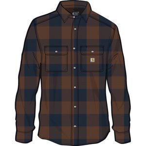 Carhartt - Long-Sleeve Plaid Shirt 107013 - Rood - Loose Fit - Lange Mouwen