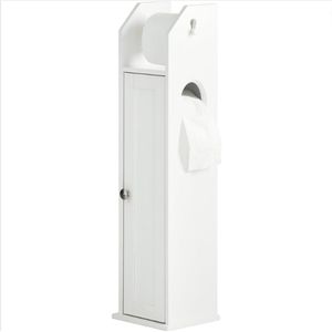 Toilet Kastje Staand - Badkamerkastje Toiletkastje Met Magnetische Sluiting - Ruimtebesparend WC Kastje - Wit