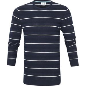 Blue Industry - Pullover Stripe Donkerblauw - Heren - Maat S - Modern-fit