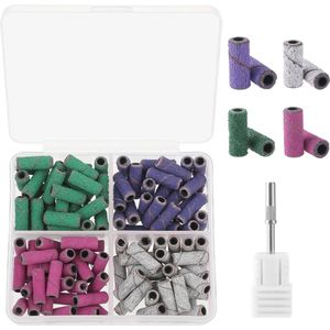 Kleine schuurbanden voor nagelboor - 120 stuks, 3,1 mm doornboren, 80/120/180/240 Grit voor manicure en pedicure