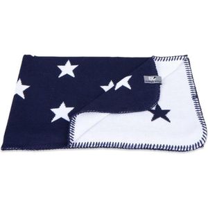 Baby's Only Gebreide wiegdeken - Baby deken Star - Marine/Wit