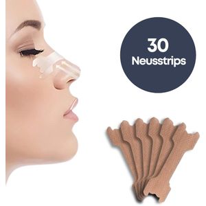 Neusstrips - Neuspleisters - Neusspreider - Anti Snurk Strips - Beige - Betere ademhaling - Beter slapen - Beter presteren - Universele maat - Huidvriendelijk - 30 stuks - Nasal strips