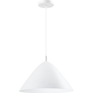 QUVIO Hanglamp retro - Lampen - Plafondlamp - Verlichting - Verlichting plafondlampen - Keukenverlichting - Lamp - E27 - Met 1 Lichtpunt - Voor binnen - D 40 cm - Metaal - Aluminium - Wit