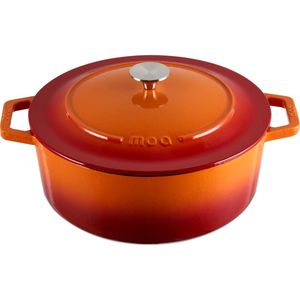 MOA - Gietijzeren Braadpan - Oranje - 5,7L - Ø 26cm - Voor Alle Warmtebronnen