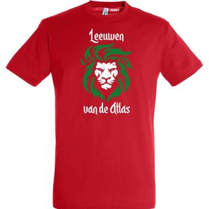 T-shirt Leeuwen van de Atlas | Rood Marokko Shirt | WK 2022 Voetbal | Morocco Supporter | Rood | maat XXL