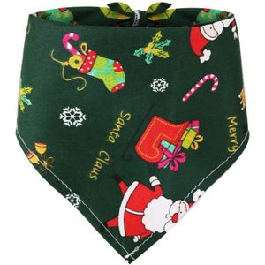 Kerst Sjaaltje met Kerstprint - Hond & Kat - Winter Halsband - Honden Das Groen - Kerstpakje voor Honden en Katten - Hondentrui - Kerstkostuum - Hondenkleding - Maat L
