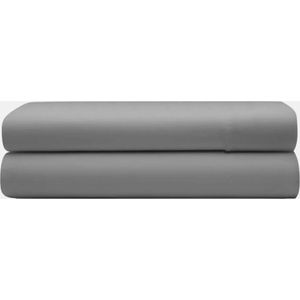Hoogwaardig basic katoen laken grijs - 150x260 (eenpersoons) - fijn geweven - zacht en ademend - voor optimaal slaapcomfort
