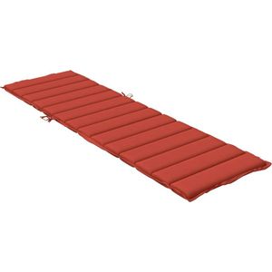 vidaXL - Ligbedkussen - 200x70x4 - cm - stof - gemêleerd - rood