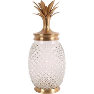 Baroque - Decoratieve schaal - Tafelgerei glazen pot met deksel 43 cm - 43x18x18 - Brass