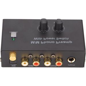 Stereo Phono Voorversterker met Dubbele Versterking - EU Stekker - 100-240V - 12V DC Adapter - Voor Laptop