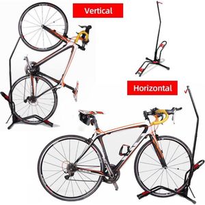 Decopatent® PRO Fietsenrek Fiets Verticaal of Horizontaal stallen - Universeel Fietsrek standaard voor 1 Fiets - Fietsenstalling