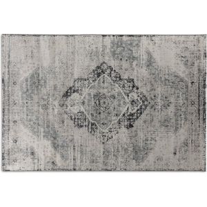 LIFA LIVING Vintage Vloerkleed | Beige en Zilver Tapijt | Oosters Vloerkleed voor Woonkamer | Slaapkamer | 133 x 200 cm