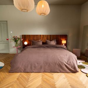 Kayori Lueso Dekbedovertrek Flanel - 140x200-220 + 1 sloop - Superzacht & Isolerend - Eenpersoons - Mauve