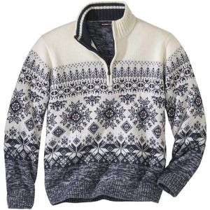 ATLAS FOR MEN - Tricot schipperstrui met jacquardmotief - Heren - Verkrijgbaar in grote maten - 4XL