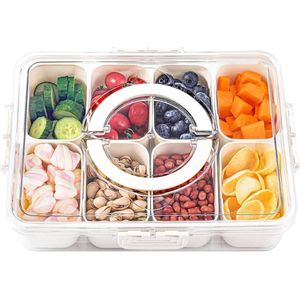Snackbox, snackbord, snack, spinner, snackbox, wordt gebruikt voor snoep, snoep, groenten, noten, noten, noten, desserts, specerijen en snacks. Opbergdoos (groot)