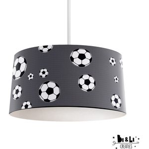 Hanglamp voetbal - kinder & babykamer - lampen - grijs - kunststof - 30x25cm - excl. lichtbron