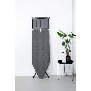 Strijkplank C - Stoomunithouder - Verstelbare Werkhoogte - Opvouwbaar Frame - Koordbinder - Transportvergrendeling - Kinderslot - Anti-slip - Kreukel Killer - Denim Black - 124x45 cm