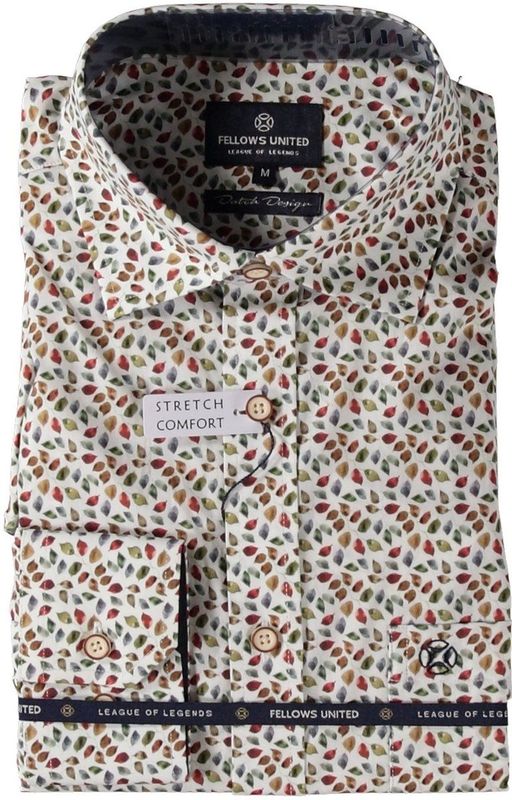 Fellows - Overhemd - Minimal Print - Heren - 97% Katoen/3% Elasthan