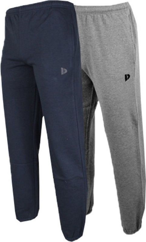 2-Pack Donnay - Joggingbroek met elastiek (Alec) - Sportbroek - Heren - Navy/Silver-marl (256) - maat S