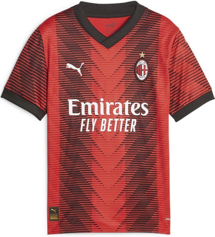 Puma Ac Milan 22/23 Korte Mouw T-shirt Junior Rood 5-6 Years Jongens