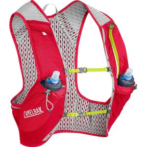 CamelBak Nano Vest - Maat L - Ultralicht Materiaal - Borstomvang 96-116 cm - Ruimte voor 2 Flexibele 500 ml flessen - 3D Micro Mesh - Reflecterend - Hardloopvest - 8 Zakken - Drinkhouder - Lichtgewicht - Nylon - Rood