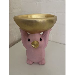 Season Inspired Decoration - Vogel - Roze - Aardewerk - Decoratief Beeld