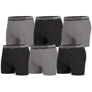 ATLAS FOR MEN - Set van 6 effen stretchboxershorts Atlas For Men - Heren - Verkrijgbaar in grote maten - M