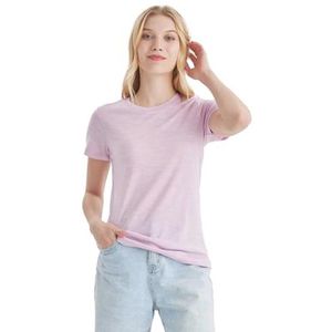 Dames T-shirt van 100% Merinowol met Ronde Hals en Korte Mouwen - Geurresistent Onderhemd voor Reizen en Hiken