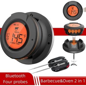 Barbecue thermometer - Bbq accessoires - Bluetooth - Speciaal voor hoge temperaturen - Inclusief app - Voorgeprogrammeerde standen voor perfecte gaarheid - Compatible met Big green egg & Kamado bbq