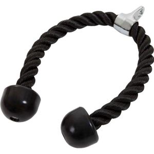ScSPORTS® Triceps touw dubbbelhandig - Triceps rope - Met kunststof eindkappen - Zwart - 68 cm