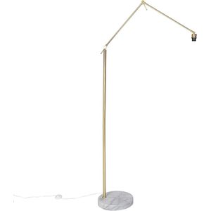 QAZQA editor - Moderne Vloerlamp | Staande Lamp met kap - 1 lichts - H 1908 mm - Goud/messing - Woonkamer | Slaapkamer