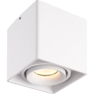 Dimbare LED opbouw plafondspot Esto Wit incl. GU10 spot 5W 2700K IP20 kantelbaar