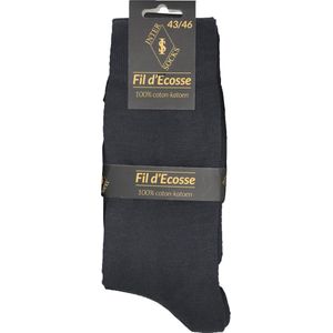Heren sokken - 2 paar - dunne sokken - 100% katoen - Egyptische katoen - naadloos - donker grijs - heren maat 39/42