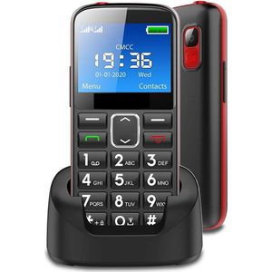 4G Senioren Mobiele Telefoon - Zwart - Simkaart - Extra Accu - Grote Toetsen
