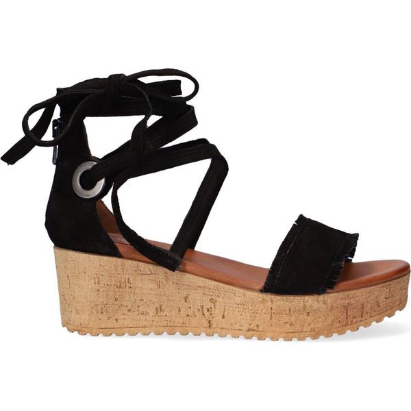 Omoda Zwarte met voetbed Met touwtjes Sandalen kopen Sandalen voor de laagste prijs beslist